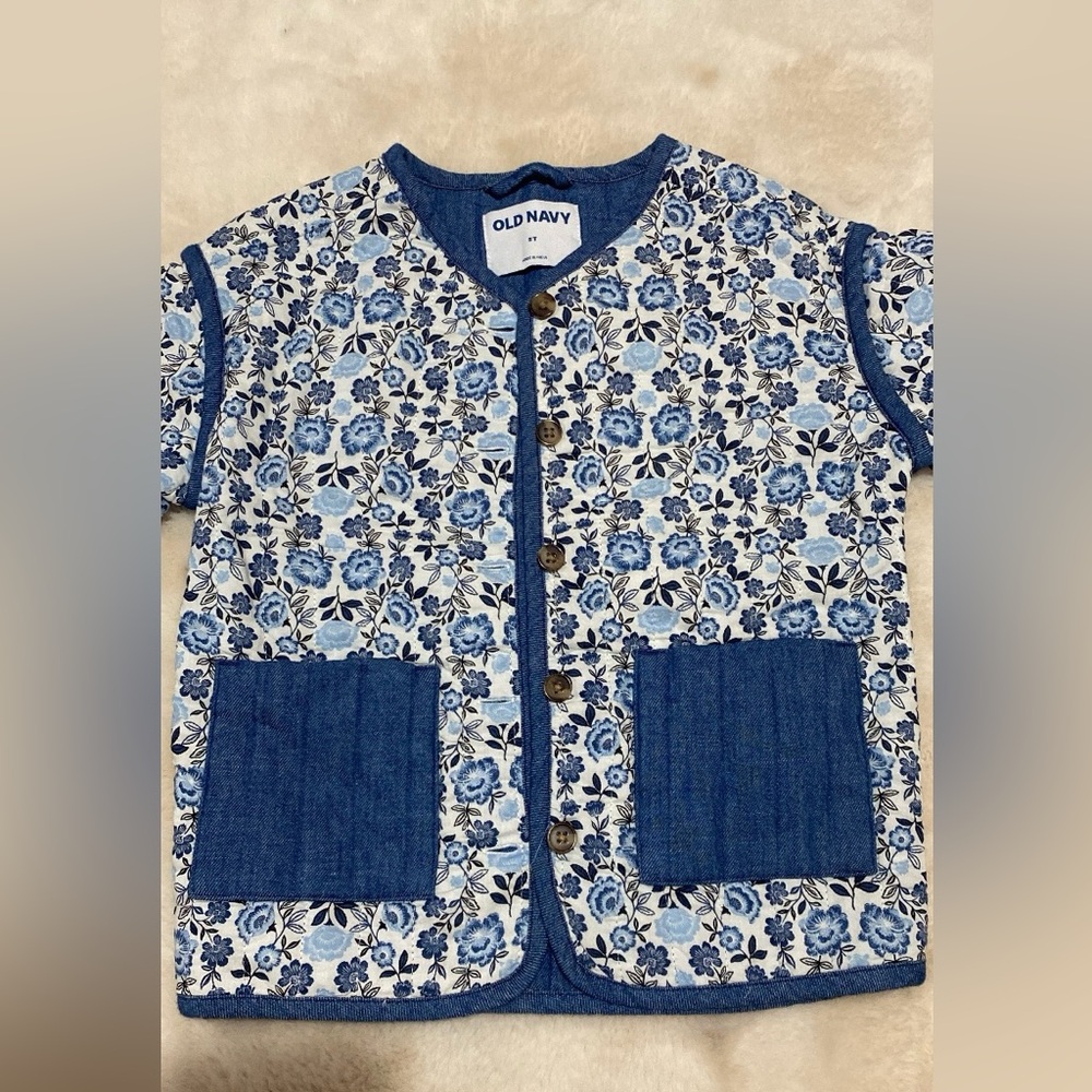 Old Navy Blue Floral Jacket